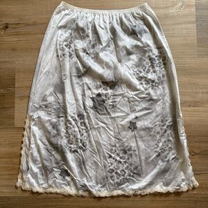 Vintage Vanity Fair White and Gray Lace Trim Slip Skirt